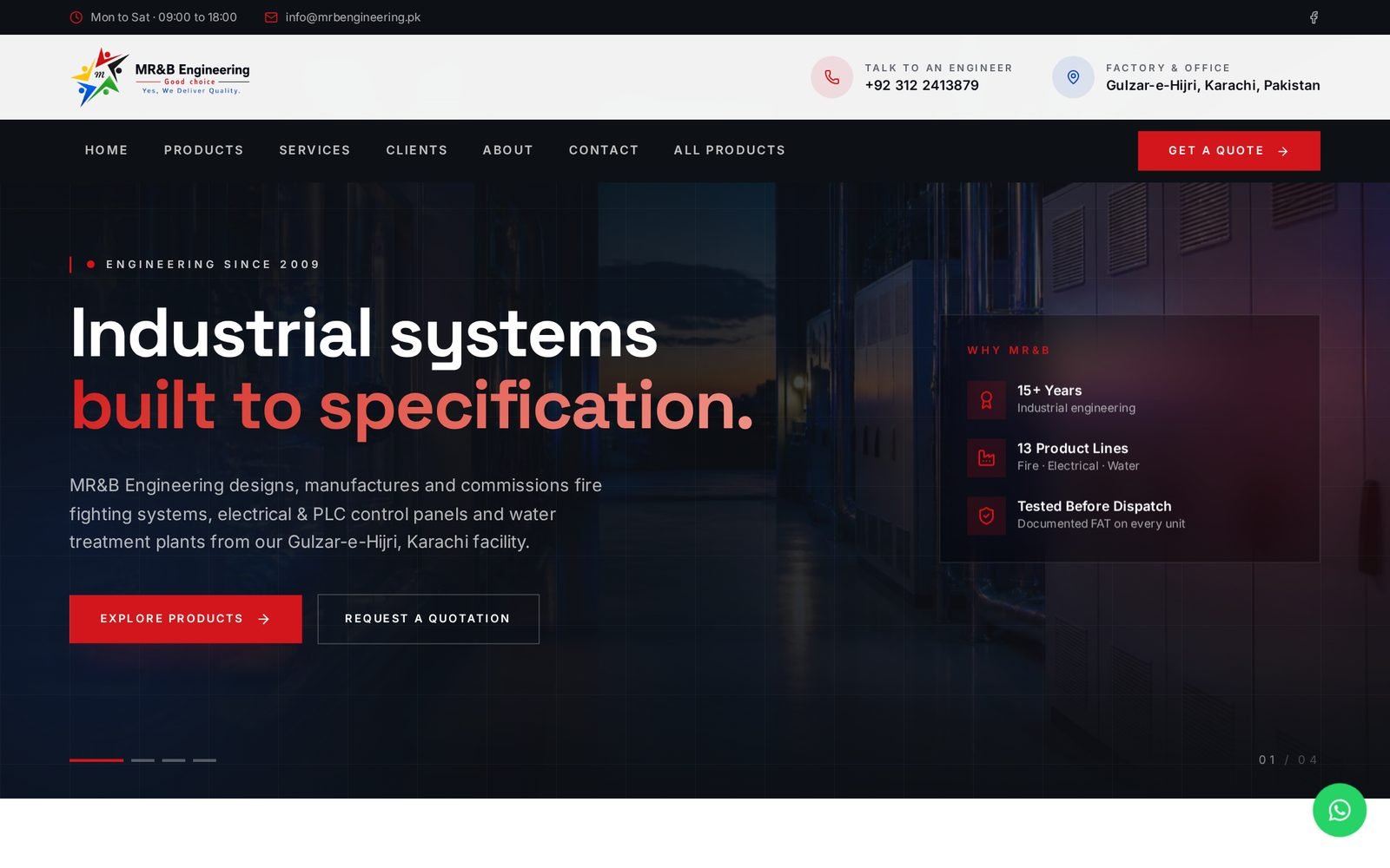 MR&B Engineering Industrial engineering · Corporate website project designed and developed by BAVEON