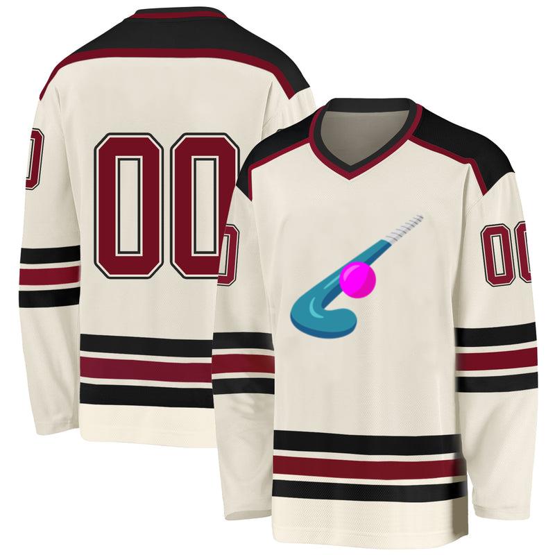 Blue Hockey Stick Flat Hockey Jersey