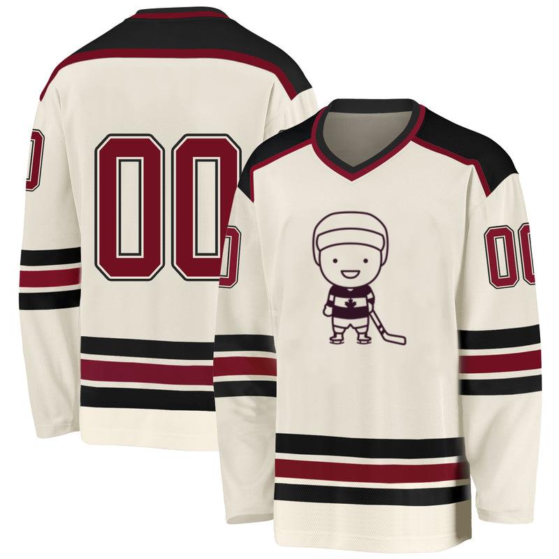 Cute Canadian Hockey Player Character Stroke Hockey Jersey