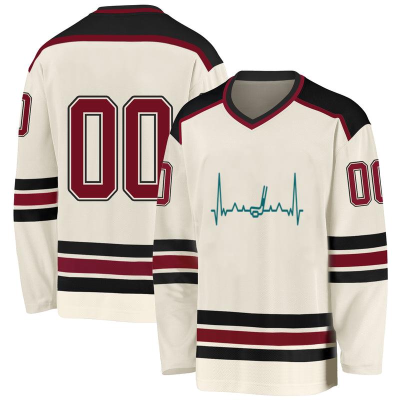 Heartbeat With Hockey Stick Hockey Jersey
