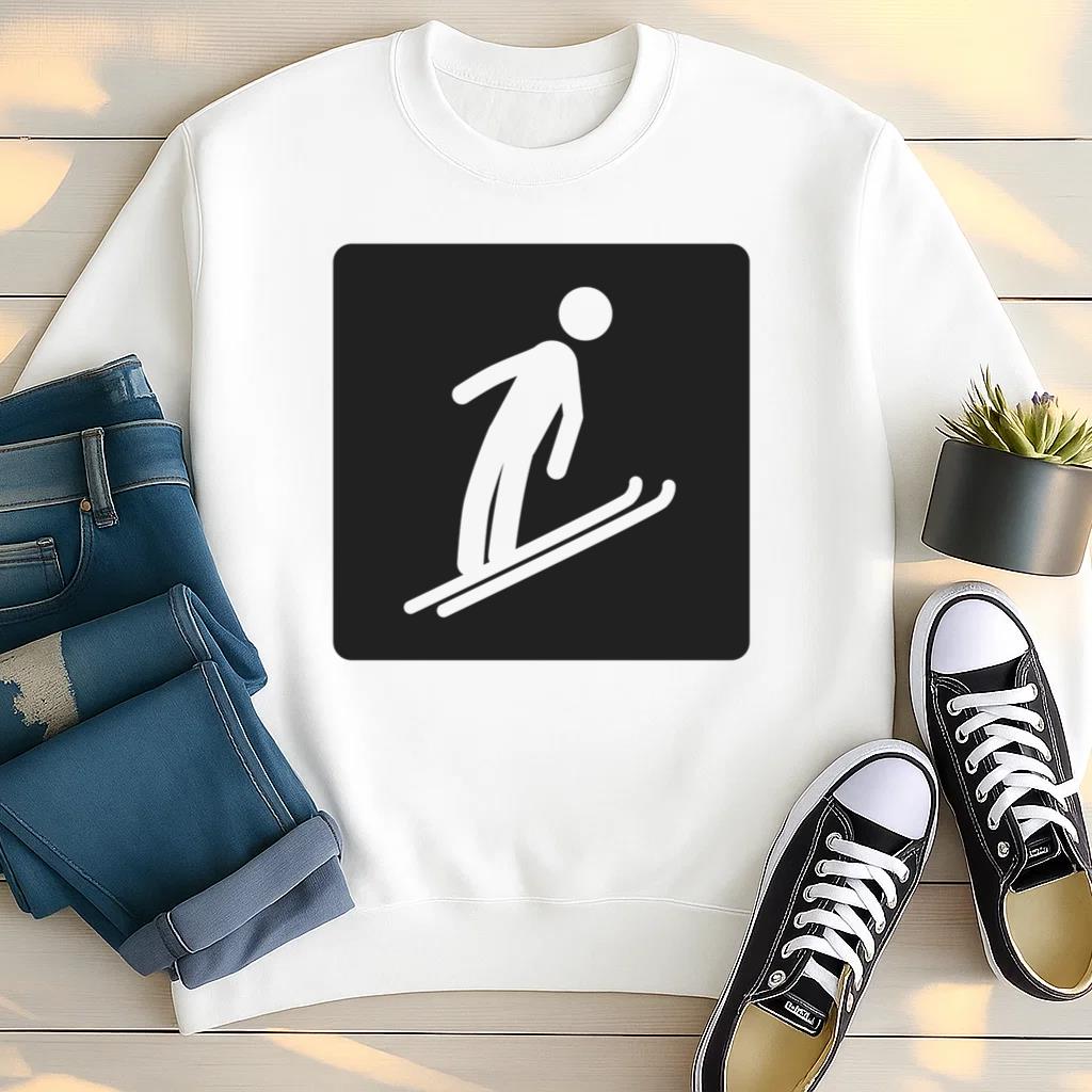 Snow Ski Square Icon Sweatshirt