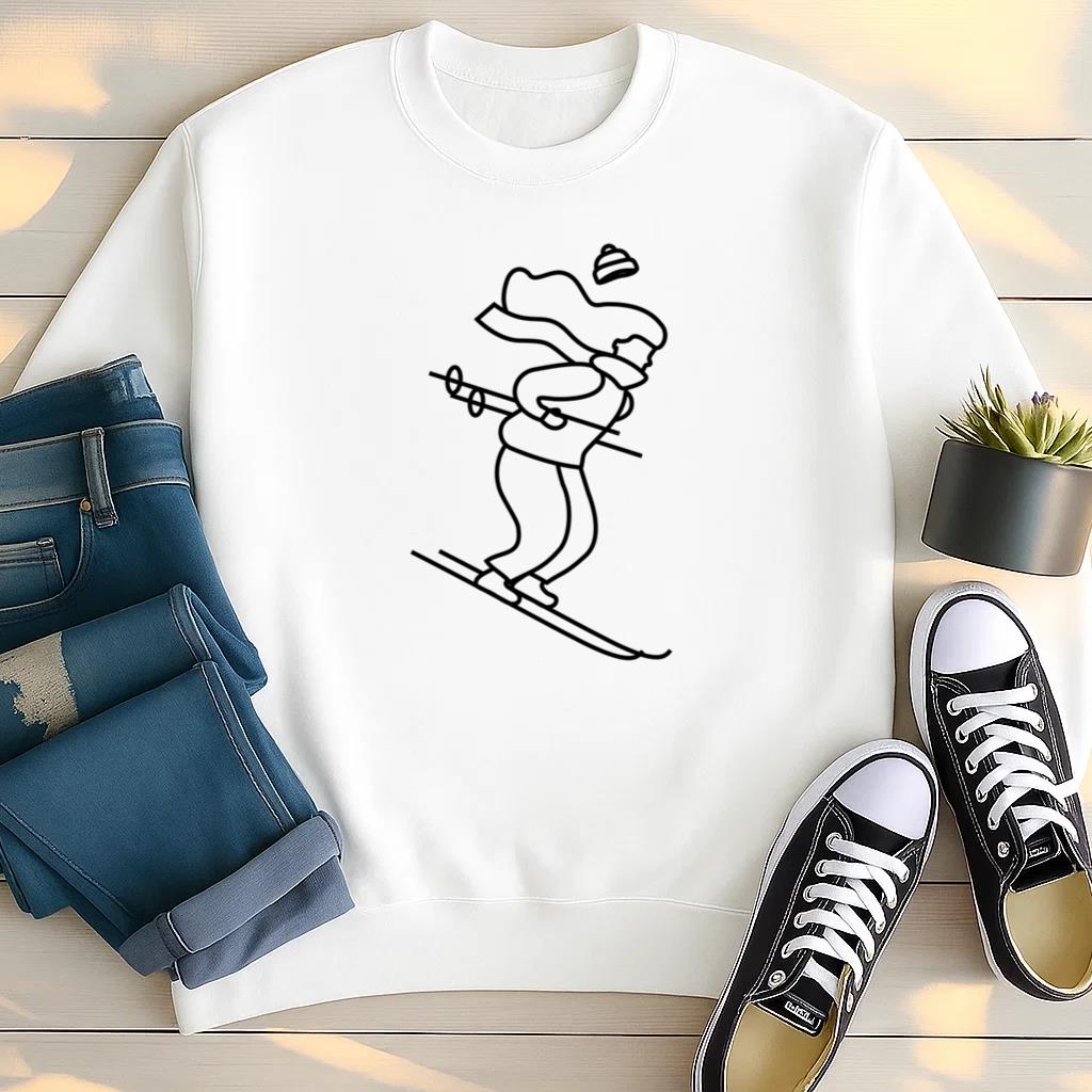 Winter Woman Fast Skiing Stroke Sweatshirt